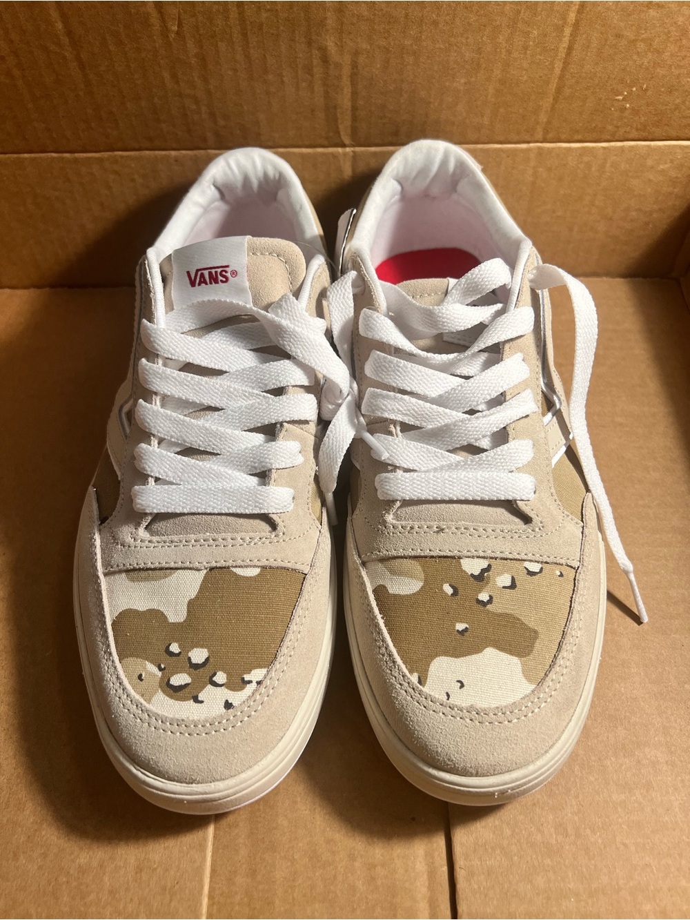 Vans Desert Camo Low-Top Sneakers in Beige and White